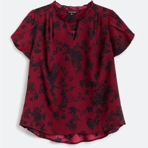 41 Hawthorn Maroon and Black Patterned Blouse